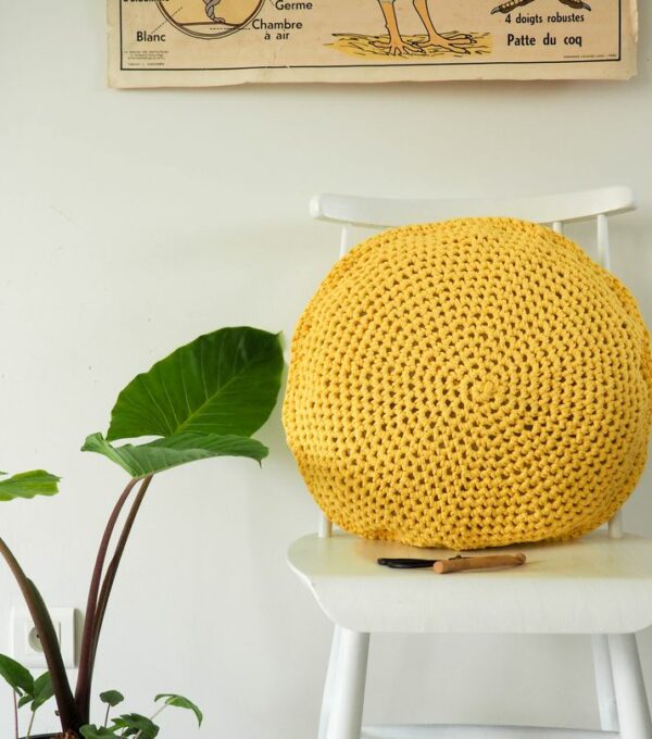 Patron coussin rond au crochet facile DIY simple pattern circle crochet