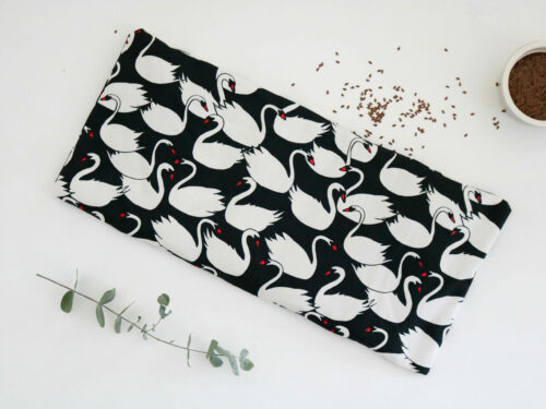 Bouillotte en graines de lin Cygnes Noirs