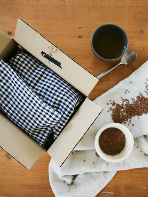 Bouillotte en graines de lin coussin chauffant relaxant bonjour tangerine france (5) Bouillotte en graines de lin Vichy