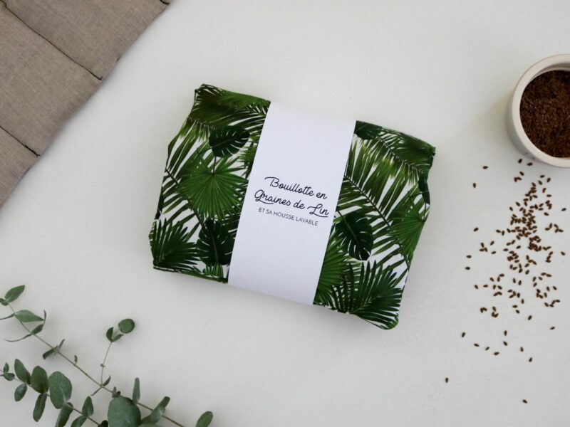 Bouillotte en graines de lin coussin chauffant relaxant bonjour tangerine france jungle