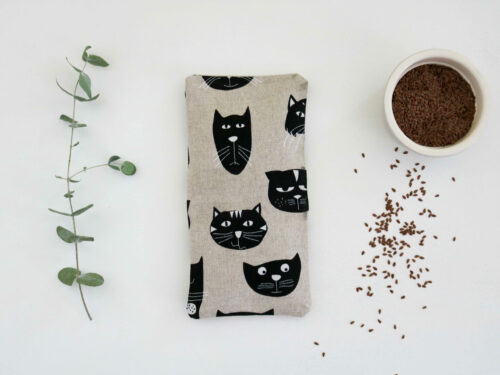 Petite bouillotte en graines de lin Chats