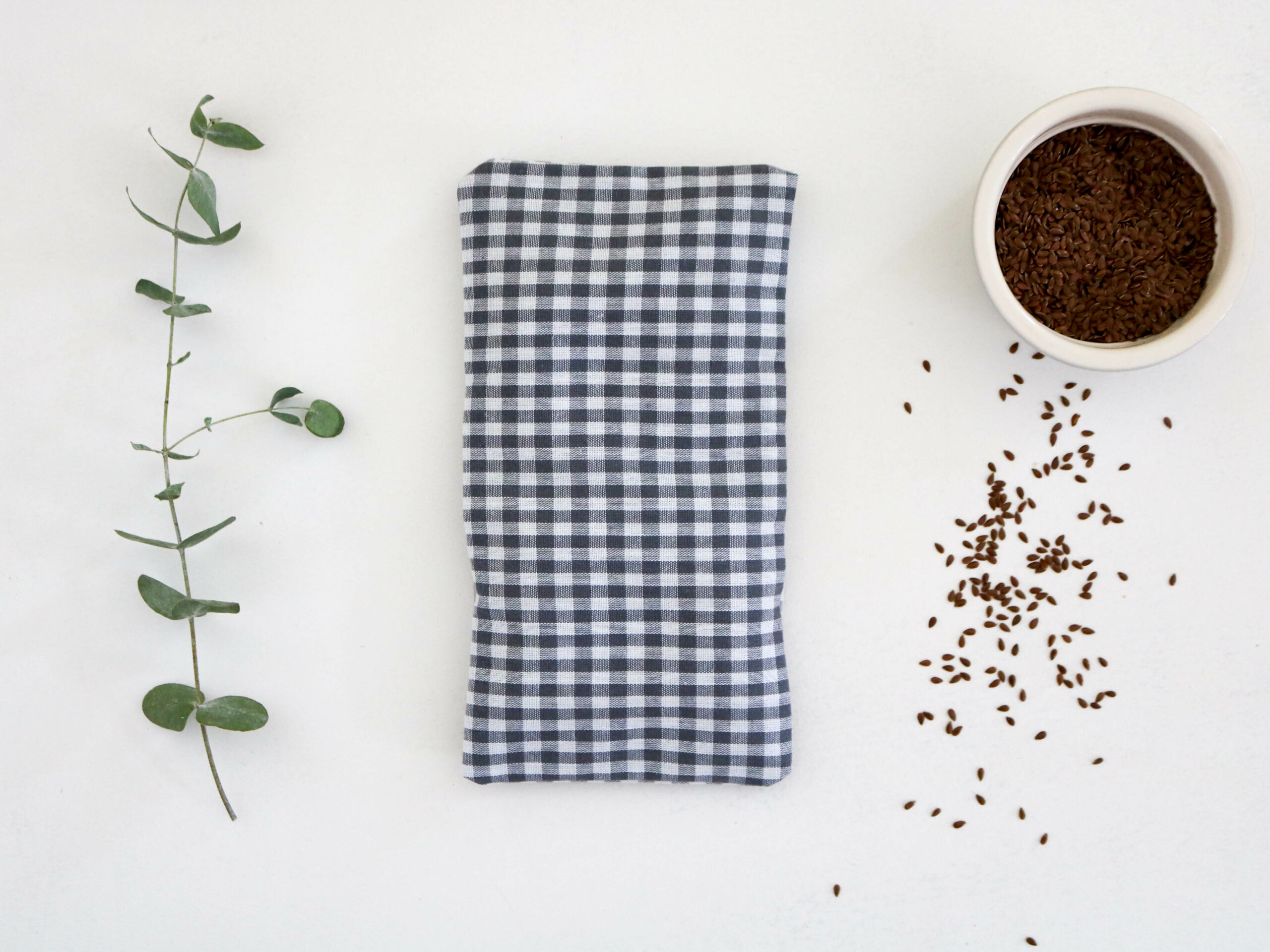 Petite bouillotte en graines de lin Vichy – Image 4