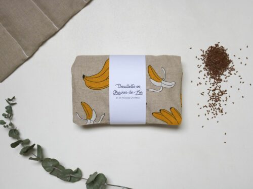 Bouillotte en graines de lin Bananes