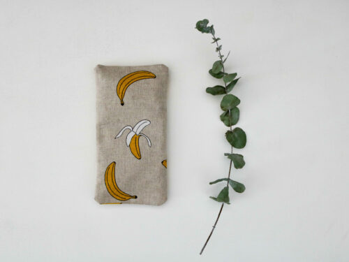 Petite bouillotte en graines de lin Bananes