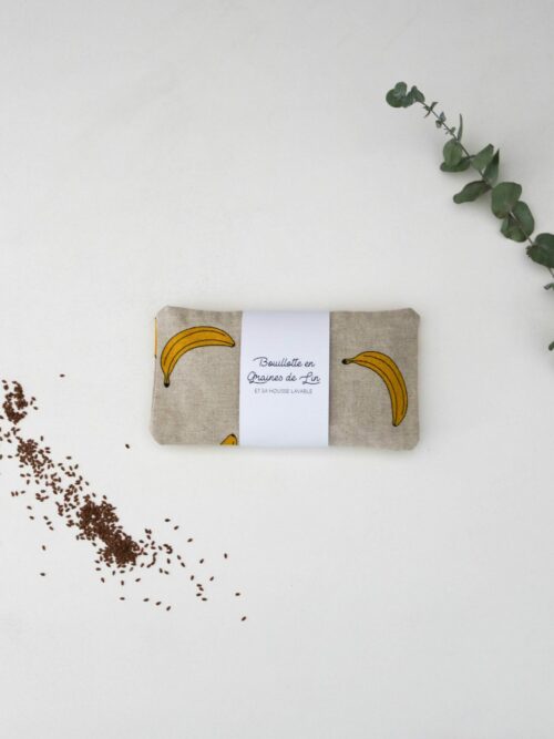 Petite bouillotte en graines de lin Bananes