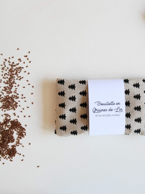 Bouillotte en graines de lin avec housse lavable bouillotte séche (20) Petite bouillotte en graines de lin Sapins