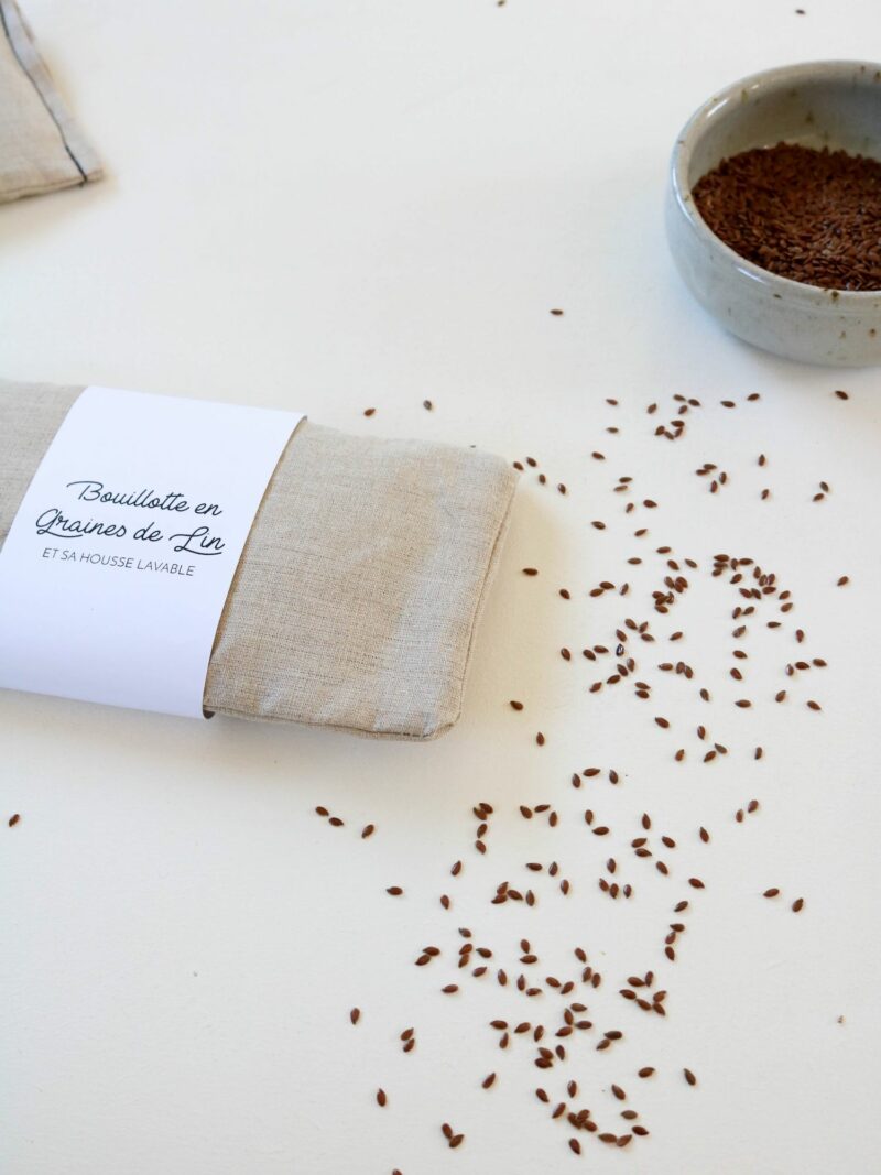 La petite bouillotte en graines de lin - Nature – Image 3
