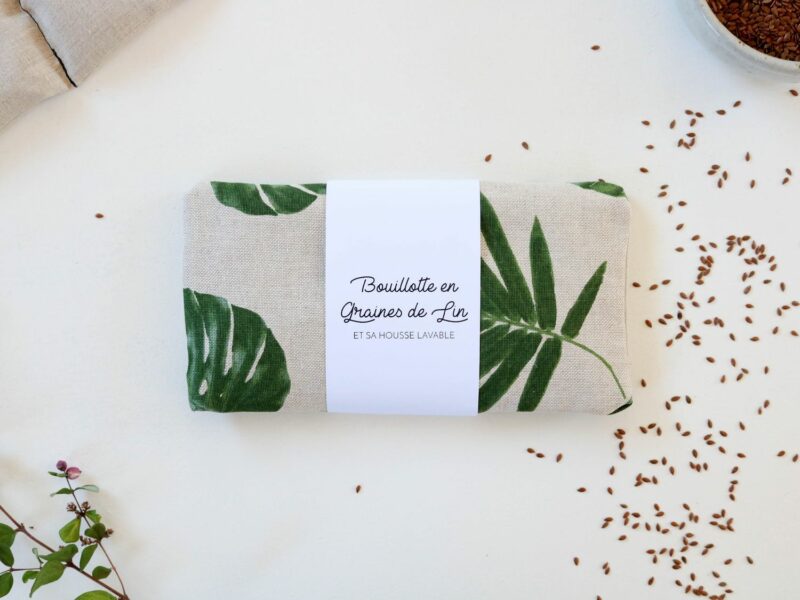 Petite bouillotte en graines de lin Jungle