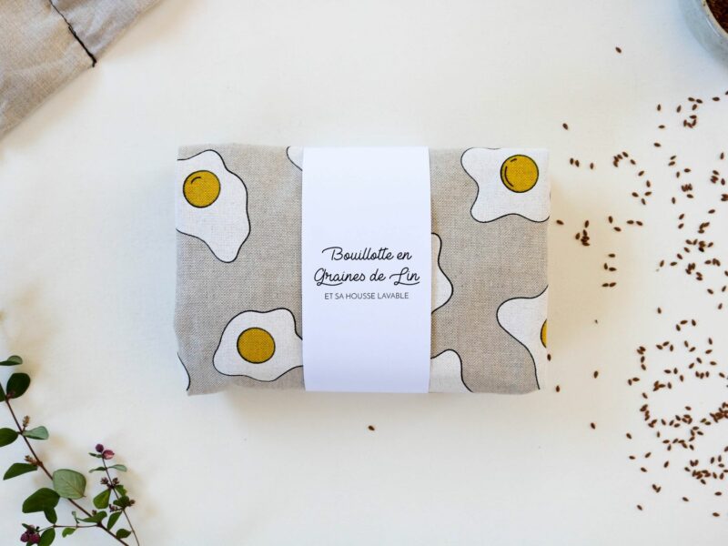Bouillotte en graines de lin bouillotte sèche oeufs cuisine