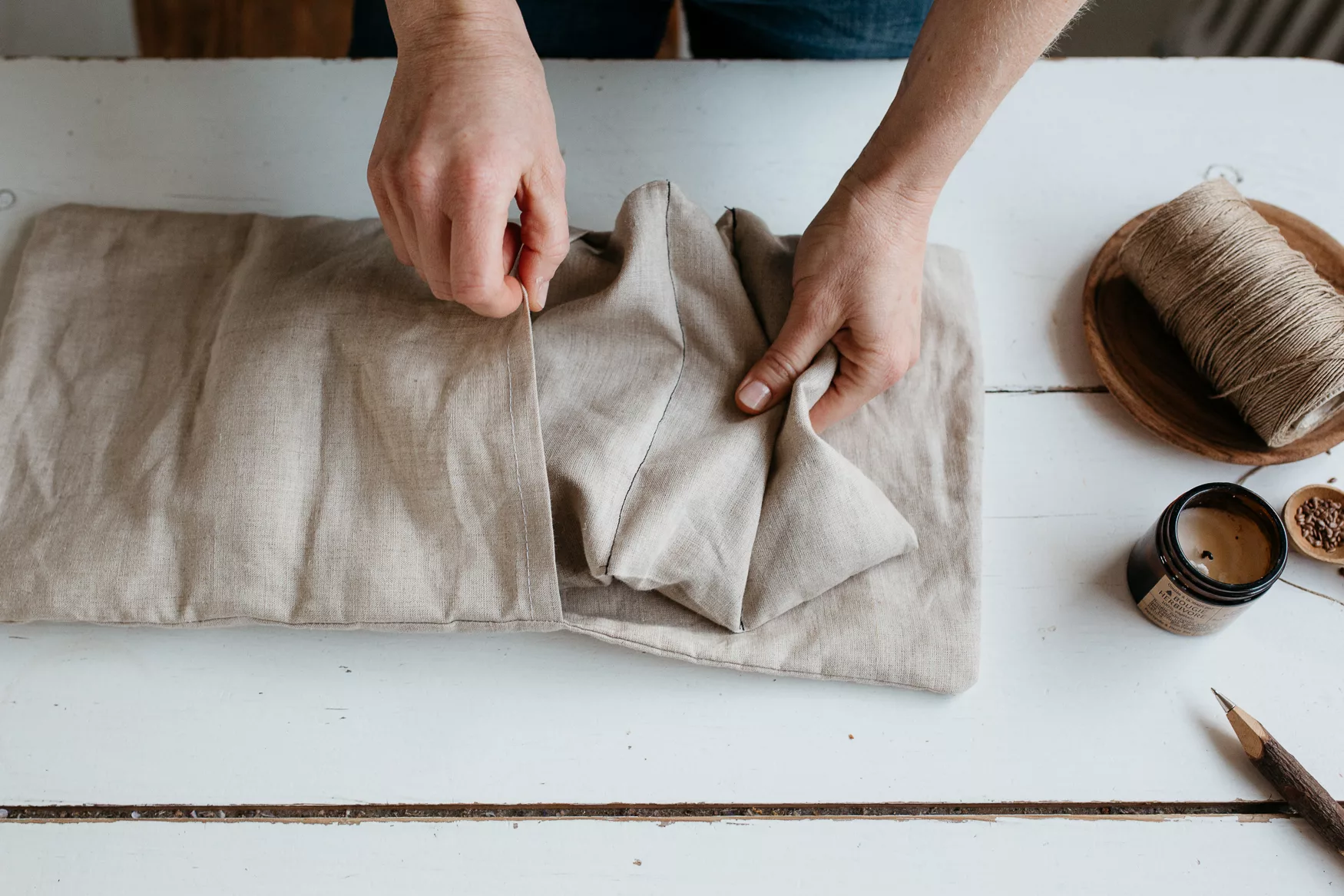 bouillotte sèche en graines de lin