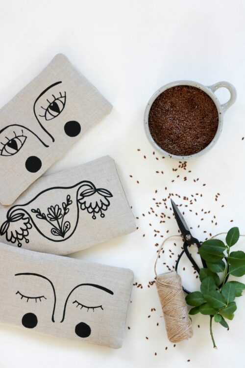 bouillotte sèche en graines de lin yeux masque apaisant compresse chaude (11) La petite bouillotte en graines de lin yeux eveil