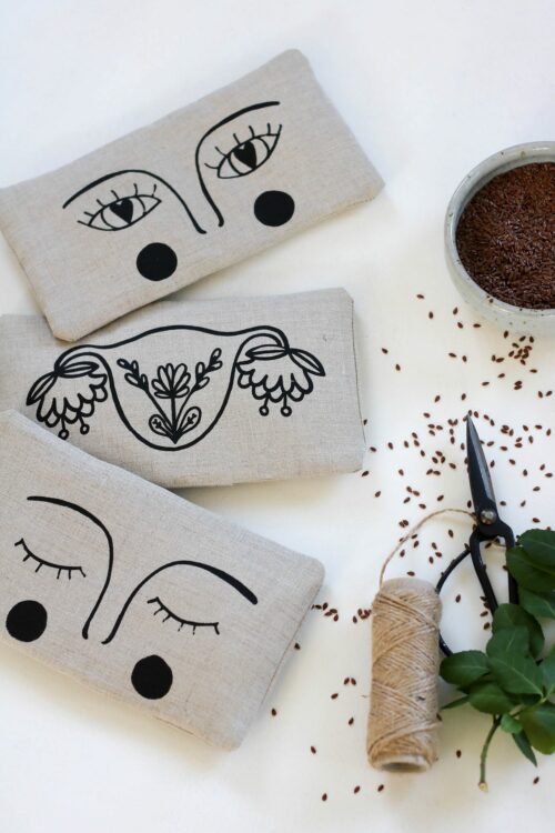 bouillotte sèche en graines de lin yeux masque apaisant compresse chaude (12) La petite bouillotte en graines de lin yeux repos