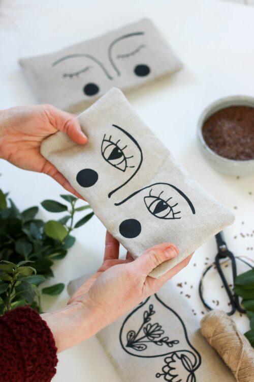 bouillotte sèche en graines de lin yeux masque apaisant compresse chaude (19) La petite bouillotte en graines de lin yeux eveil