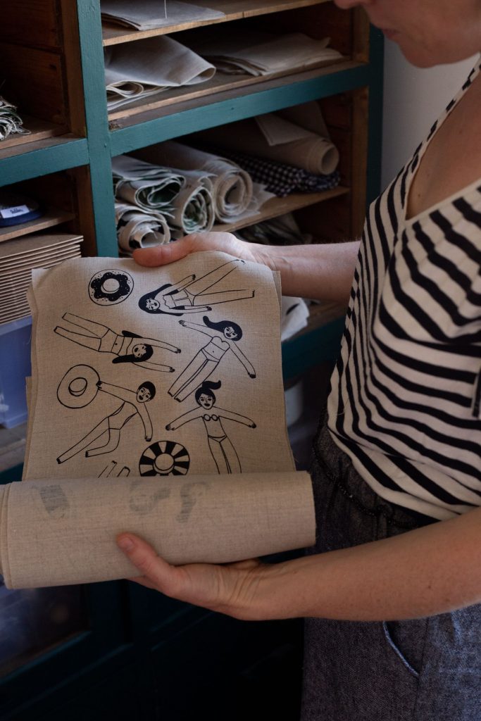 sérigraphie sur bouillotte en graines de lin