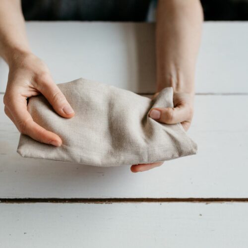 Petite bouillotte en graines de lin