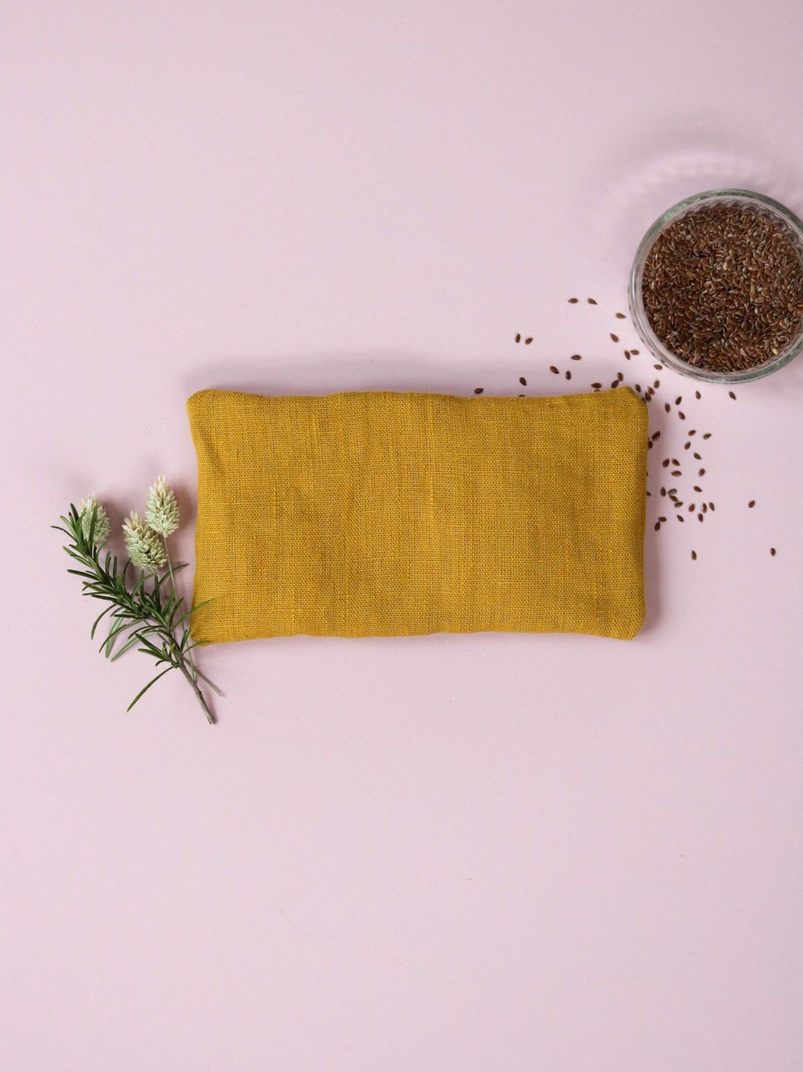 Petite bouillotte sèche en graines de lin - Moutarde