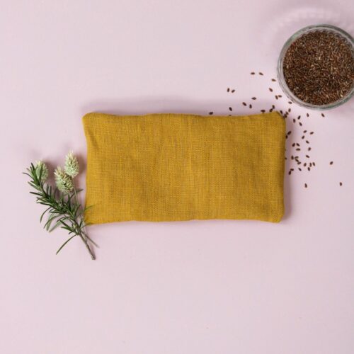 Petite bouillotte sèche en graines de lin - Moutarde