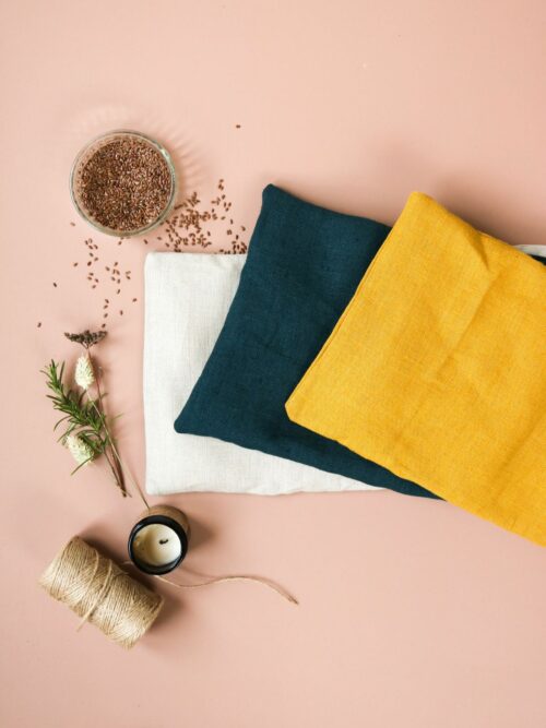 bouillotte sèche en graines de lin (1) La petite bouillotte en graines de lin - Bleu Marine