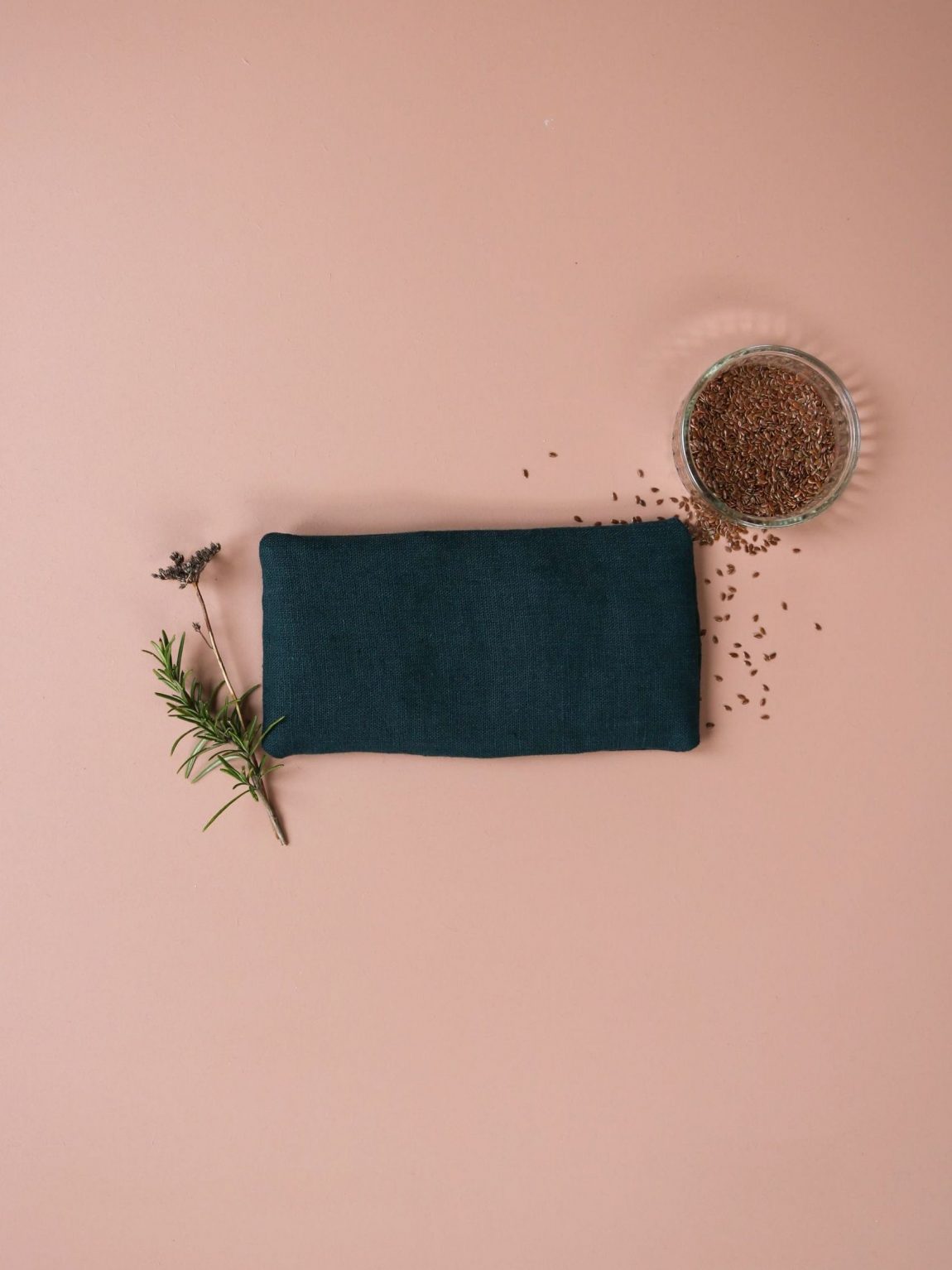 La petite bouillotte en graines de lin - Bleu Marine
