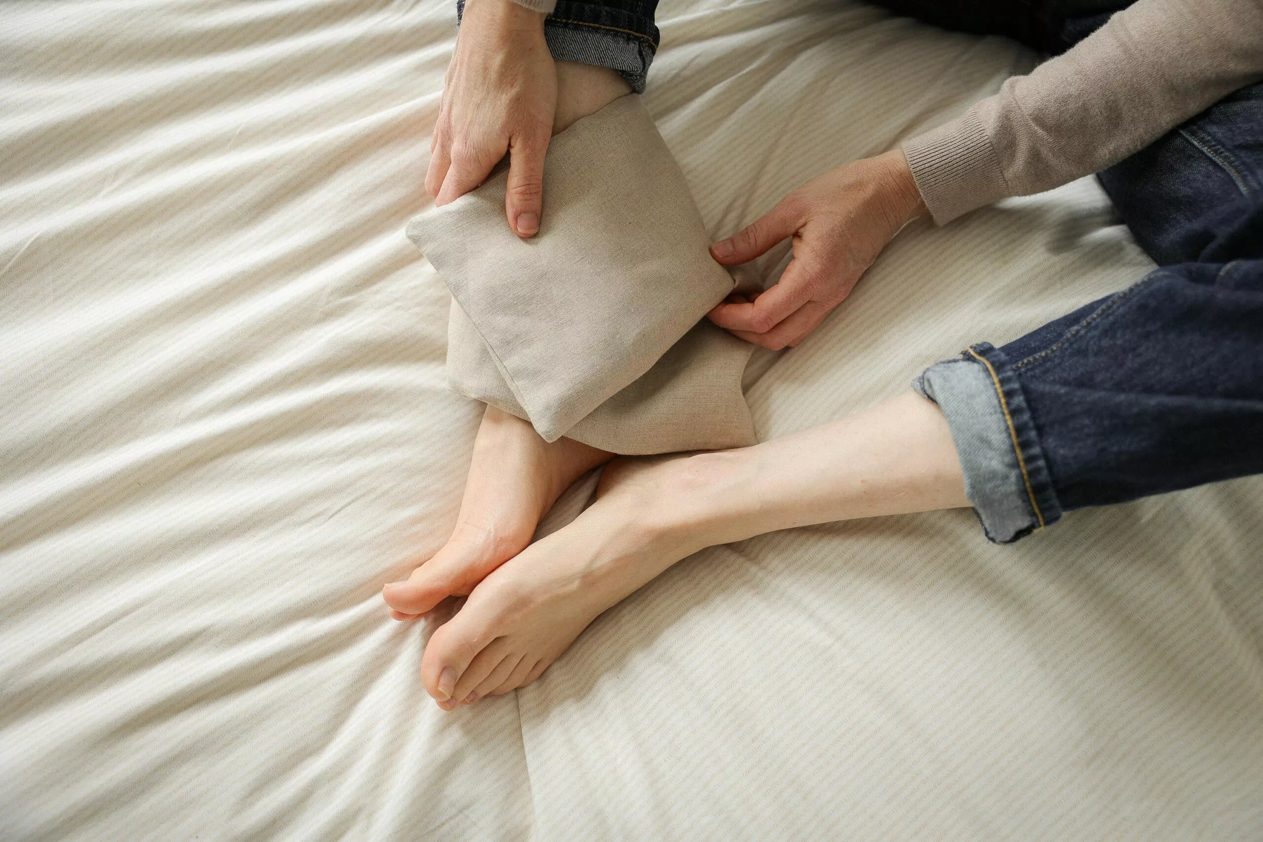 Bouillotte en graines de lin emplâtre entorse