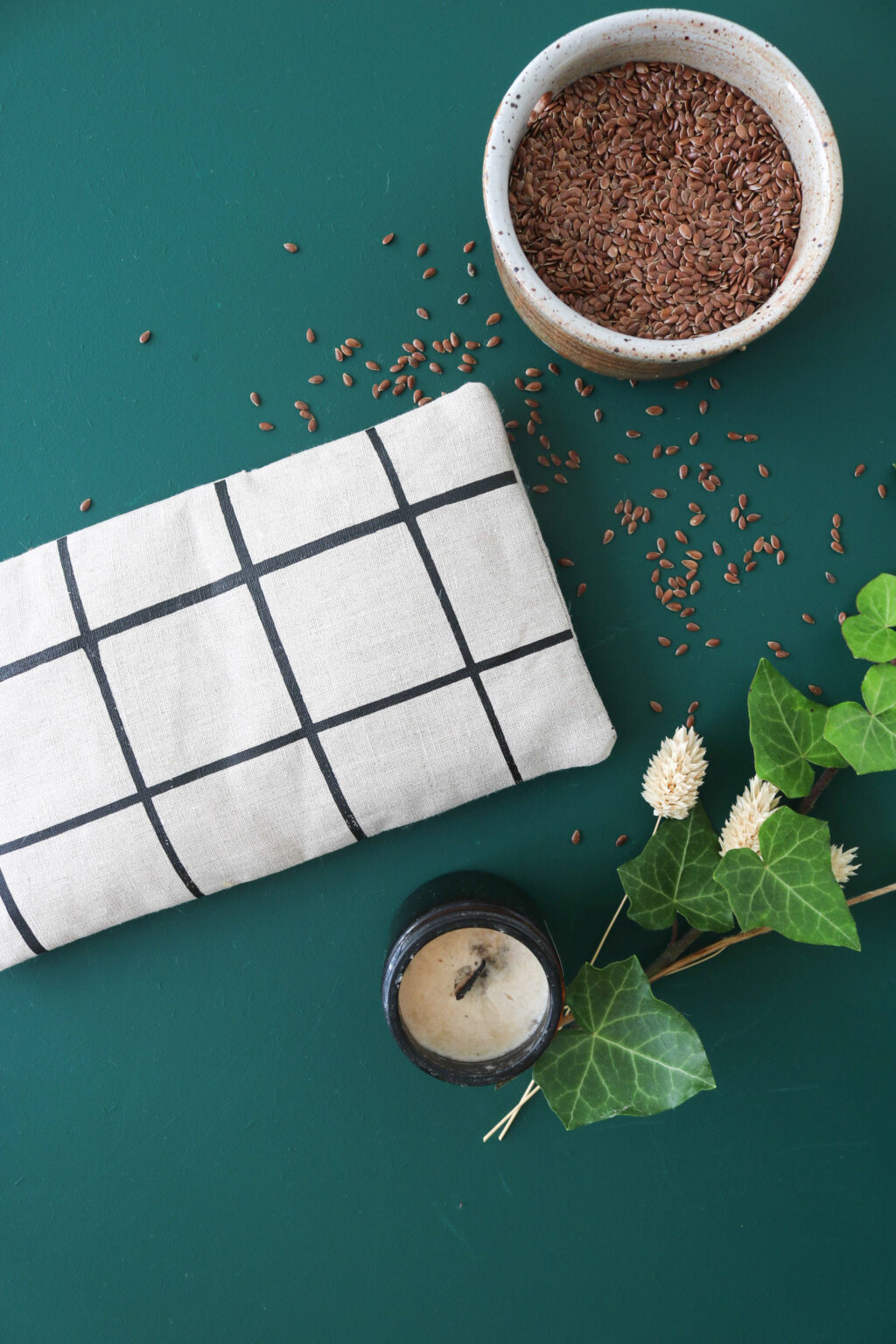 La petite bouillotte en graines de lin - Carreaux