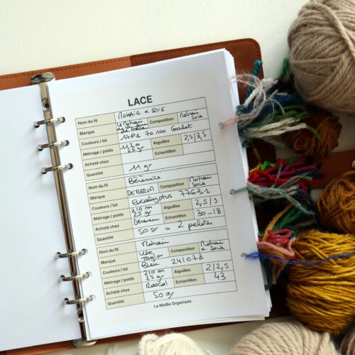 fiche laine tricot crochet organiser fil et projet