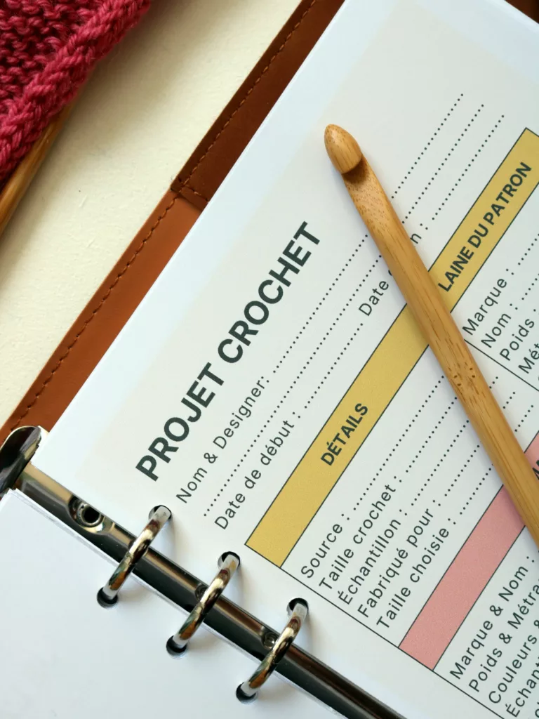 fiche projet tricot crochet journal organisation projet