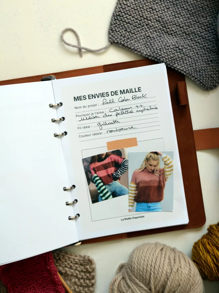 journal tricot crochet imprimable organiser projets laine couverture