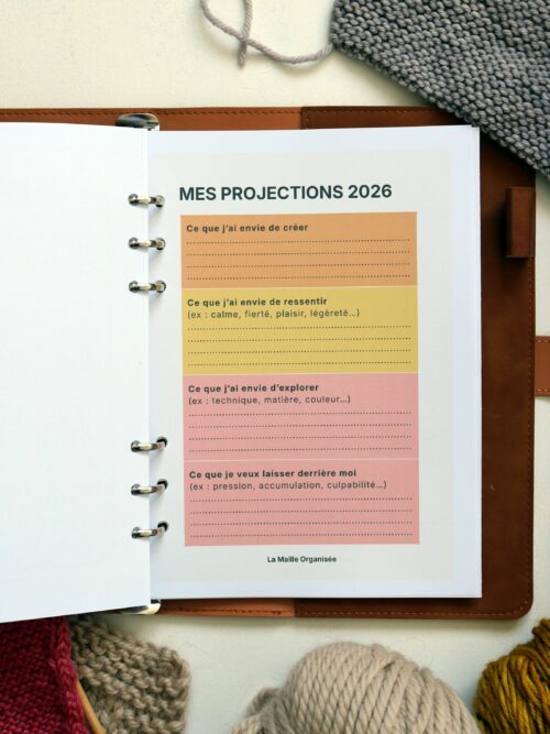 projet tricot 2026 Le Journal de la Maille Organisée — PDF imprimable