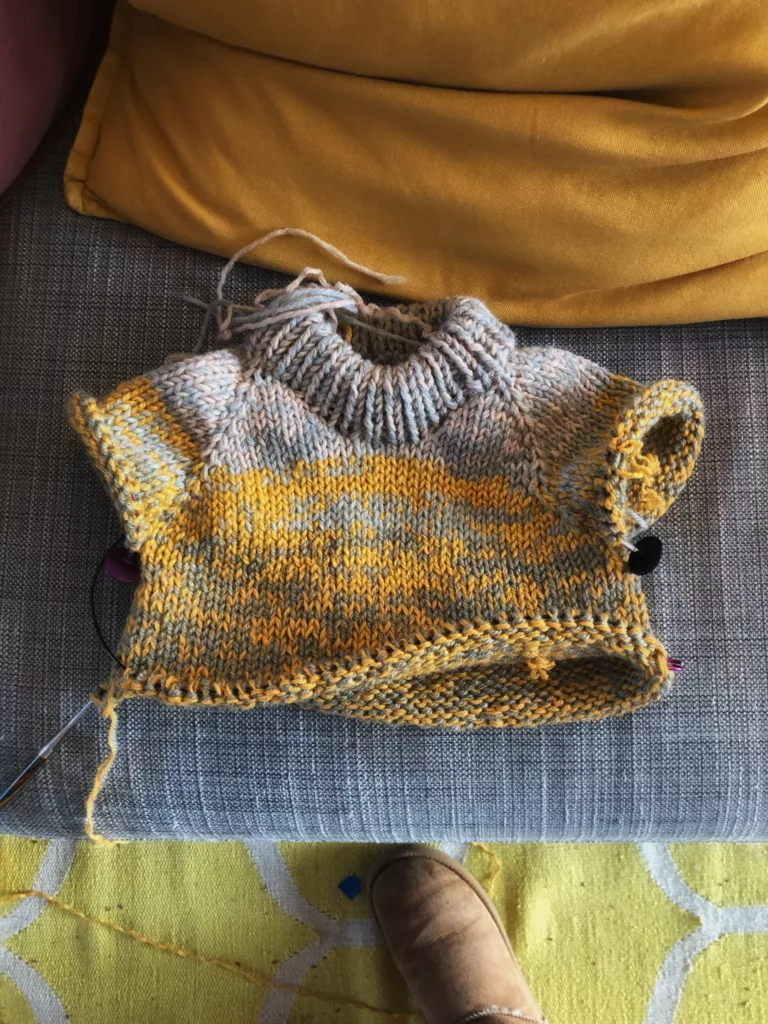 Larkin Knit tricoté avec des restes de laine